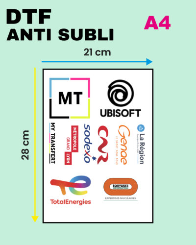 Impression DTF Anti Subli A4