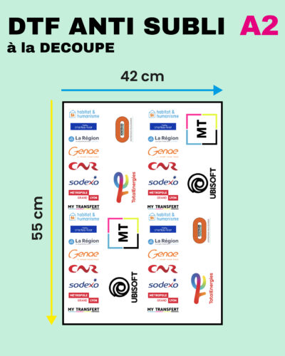 DTF Anti Subli A2 à la découpe