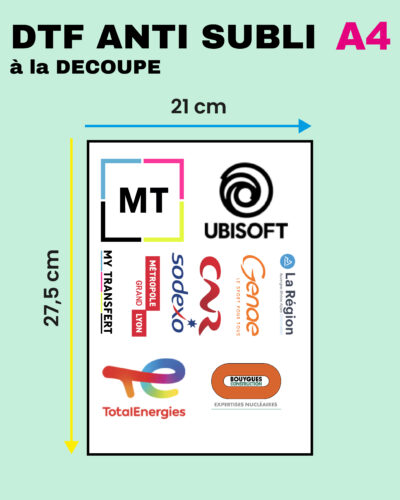 DTF Anti Subli A4 à la découpe