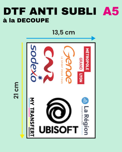 DTF Anti Subli A5 à la découpe
