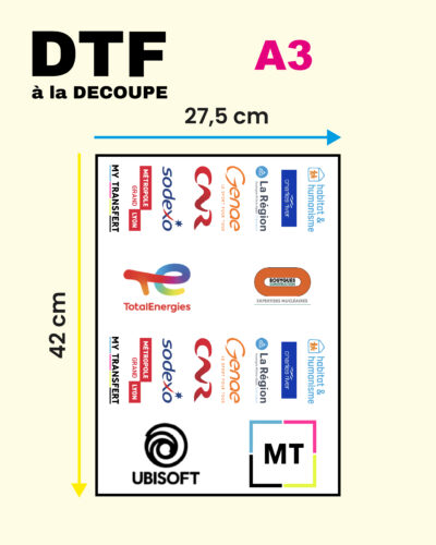 DTF A3 à la découpe